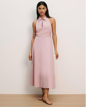 Veronica Beard Mackey Seersucker Halter Midi Dress - Pink