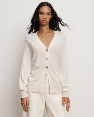 Veronica Beard Lamotte Cashmere Cardigan - Natural