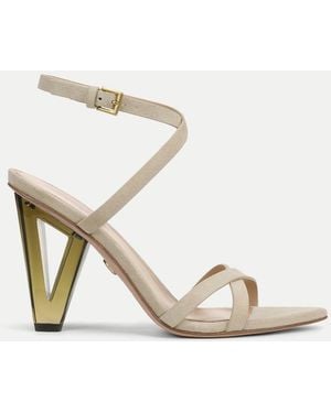 Veronica Beard Lanaya Suede Ankle-wrap Sandal - Natural