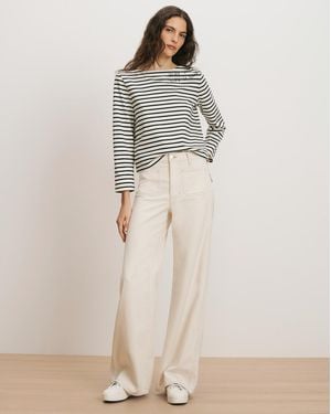 Veronica Beard Kasey Patch-pocket Wide-leg Jean - Natural