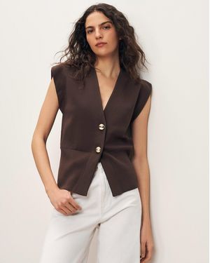 Veronica Beard Isador Knit Vest - Black