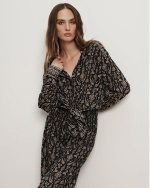 Veronica Beard Lloyd Paisley Button-down Shirt - Black