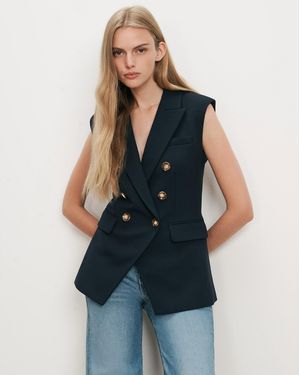 Veronica Beard Miller Tailored Vest - Blue