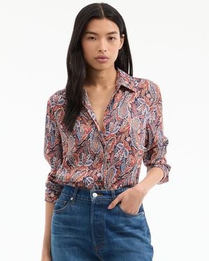 Veronica Beard Amelia Silk Shirt - Red