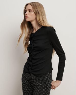 Veronica Beard Jasminah Button-front Top - Black