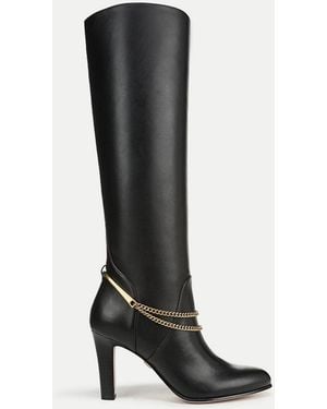 Veronica Beard Tarian Tall Chain Boot - Black