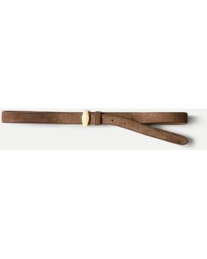 Veronica Beard Dash Suede Belt - Natural