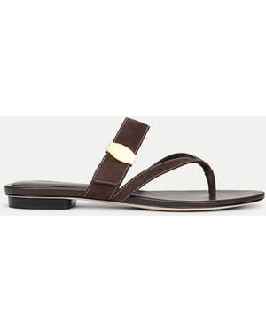 Veronica Beard Salva Dash Flat Sandal - Brown