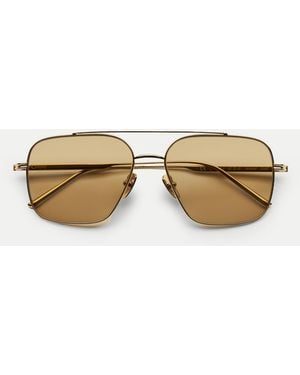 Veronica Beard Cc Titan Aviator Sunglasses - Natural