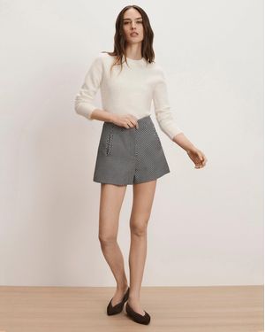 Veronica Beard Jazmin Tweed Short Navy Dove - Natural