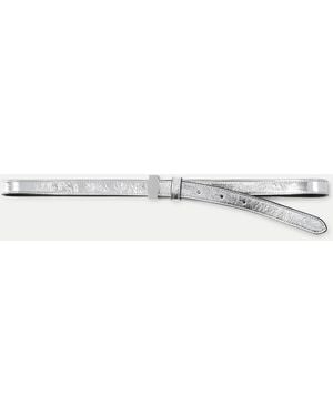 Veronica Beard Dash Leather Belt - Metallic