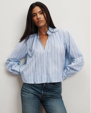 Veronica Beard Kaits Striped Blouse - Blue