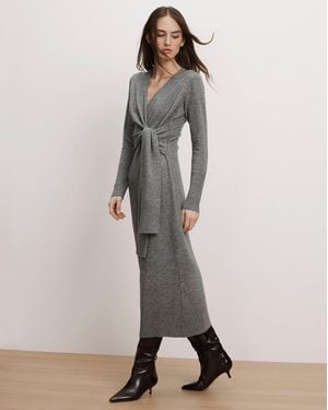 Veronica Beard Salomez Wrap Midi Dress - Gray