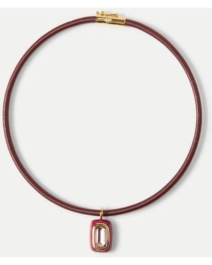 Veronica Beard Cord Pendant Necklace - Metallic