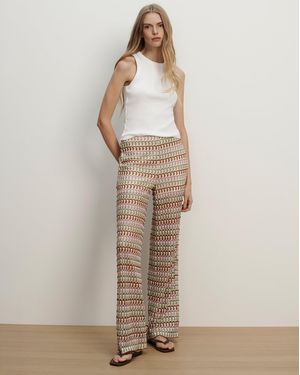 Veronica Beard Fatima Crochet Wide-leg Pant Deep Ochre Dove White Multi - Natural