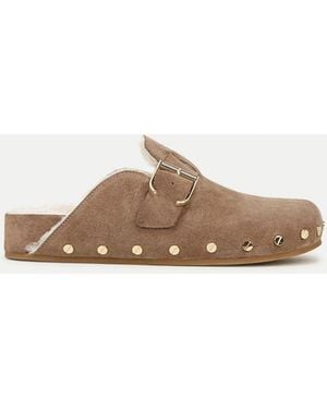 Veronica Beard Fern Shearling Clog - Gray