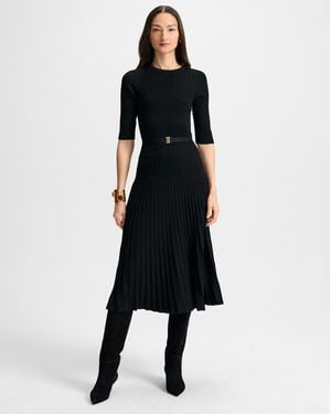 Veronica Beard Elthea Belted Midi Dress - Black