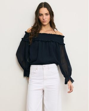 Veronica Beard Callum Off-the-shoulder Top - Blue