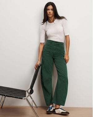 Veronica Beard Sloan Barrel Pant - Green