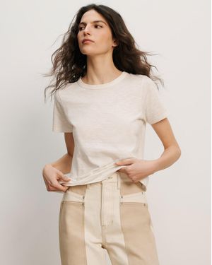 Veronica Beard Carla Crewneck T-shirt - Natural