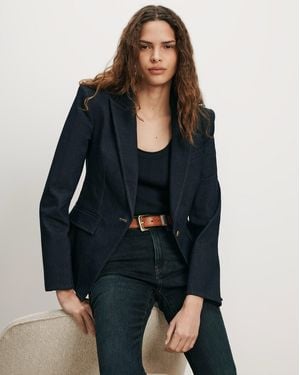 Veronica Beard Miller Denim Single-breasted Dickey Jacket - Blue