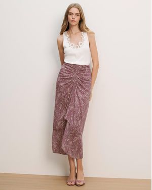 Veronica Beard Sira Floral Midi Skirt - Pink