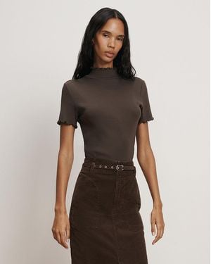 Veronica Beard Harden Purl-trim T-shirt - Brown