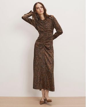 Veronica Beard Irma Stretch-silk Midi Dress - Brown