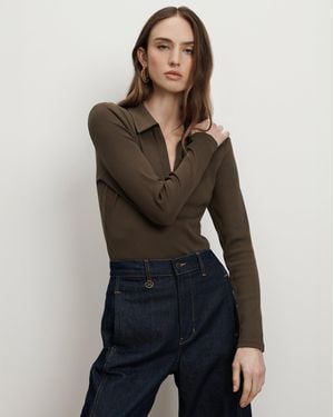 Veronica Beard Kearney Long-sleeve Polo - Multicolor