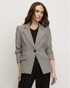 Veronica Beard Healy Houndstooth Dickey Jacket - Gray