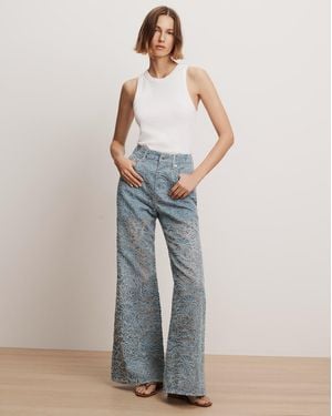Veronica Beard Taylor Burnout Wide-leg Jean - Blue