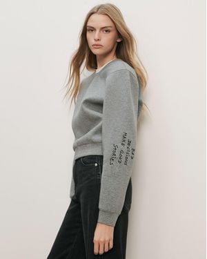 Veronica Beard Beaumont Embroidered Sweatshirt Light Heather Gray Bd