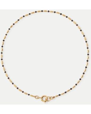 Veronica Beard Enamel Bead Chain Anklet - Black