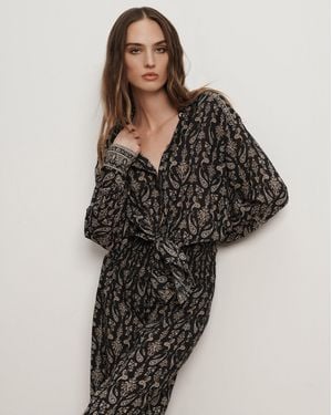 Veronica Beard Lloyd Paisley Button-down Shirt - Black