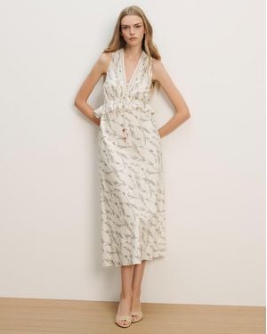Veronica Beard Dominick Sleeveless Floral Midi Dress - Natural