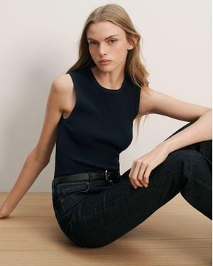 Veronica Beard Sid Crewneck Knit Tank Top - Black