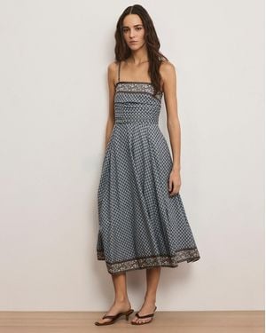 Veronica Beard Lana Scarf-print Midi Dress - Blue