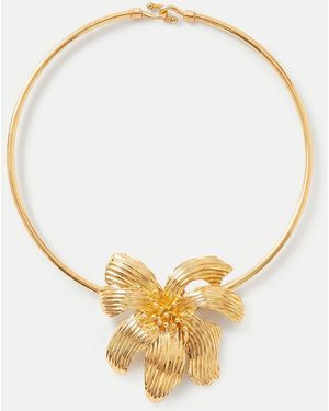 Veronica Beard Flower Collar Necklace - Metallic