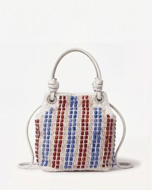 Veronica Beard Small Beaded Slouch Bag - White