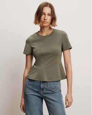 Veronica Beard Syverin Peplum T-shirt - Green