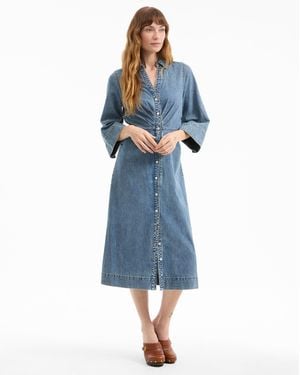 Veronica Beard Haydon Denim Midi Shirtdress - Blue