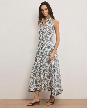 Veronica Beard Mackey Paisley Halter Midi Dress - White
