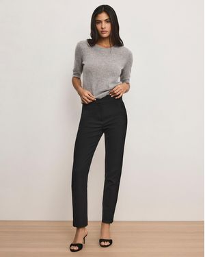 Veronica Beard Renzo Clean Waistband Pant - White