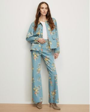 Veronica Beard Taylor Floral Wide-leg Jean - Blue