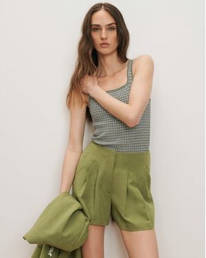 Veronica Beard Gables Pleated Short - Green