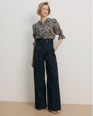 Veronica Beard Allman Wide-leg Pant - Blue