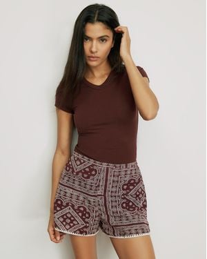 Veronica Beard Devin V-neck T-shirt - Brown