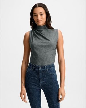 Veronica Beard Mylie Mock-neck Tank Top - Blue