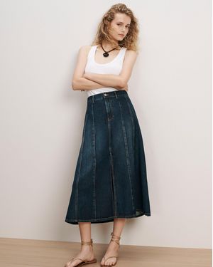 Veronica Beard Nasreen Denim Midi Skirt - Blue