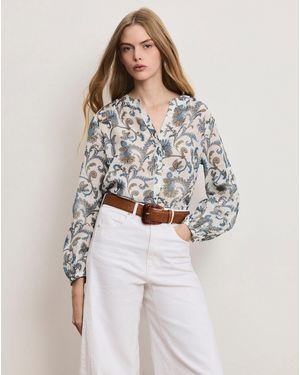 Veronica Beard Soleil Paisley Blouse - White
